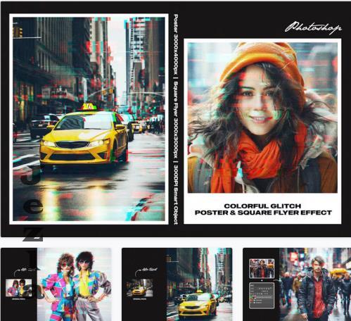Colorful Glitch Square and Poster Effect - BYHPVCM