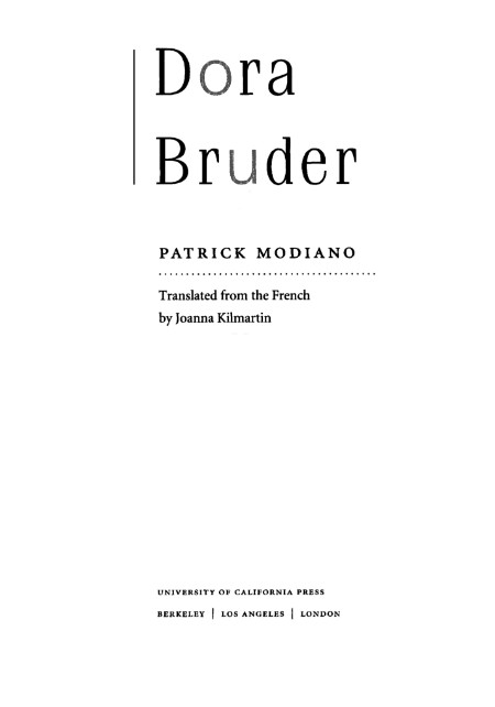 Dora Bruder by Patrick Modiano 0ce27b22c7b46fd28d305861498bbecd