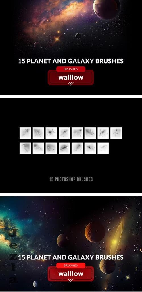 Galaxy Planets Starry Night Sky Photoshop brushes - 2683TM4
