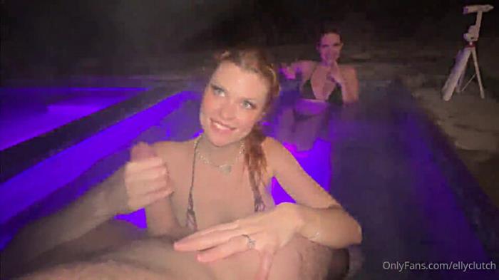 Elly Clutch New Years Hot Tub Voyeur Blowjob Video