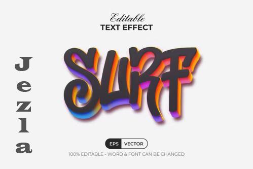 Surf Text Effect Colorful Style - 142899952