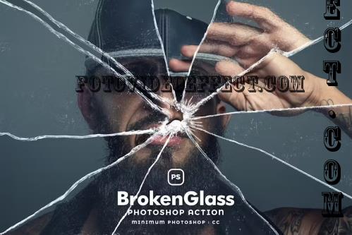 Broken Glass Photoshop Action - 180278556