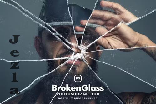 Broken Glass Photoshop Action - 180278556