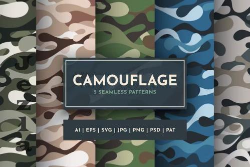 Set 5 Seamless Camouflage Patterns - LU4AKXZ