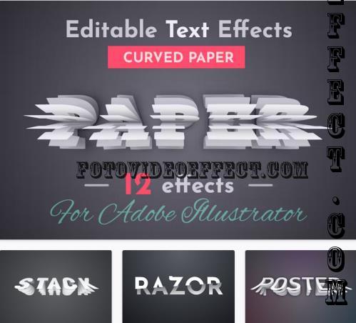 12 Curved Paper Vector Text Effects - 42236509
