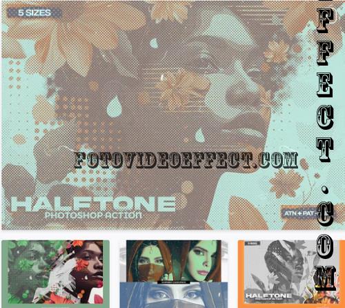 Halftone Photoshop Action - 196283622