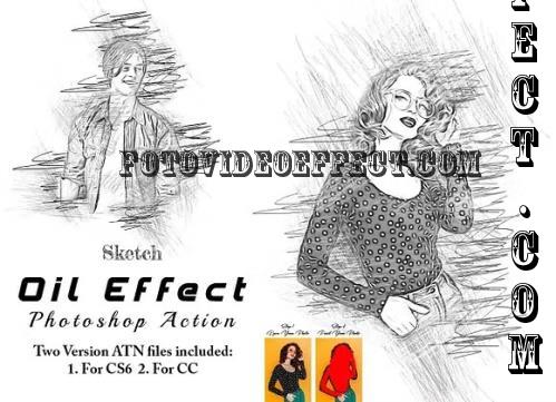 Sketch Oil Effect Photoshop Action - 92048799