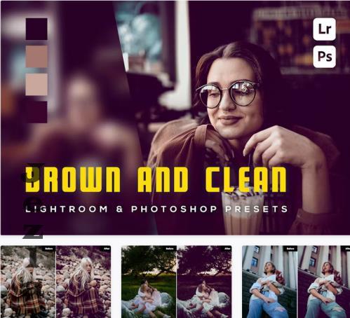 6 Brown and Clean Lightroom and photoshop Presets - 785KNRQ