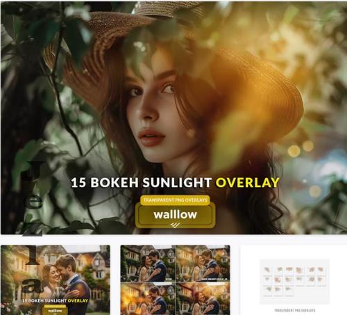 Soft Sunlight bokeh transparent PNG photo overlays - V9G5NKV