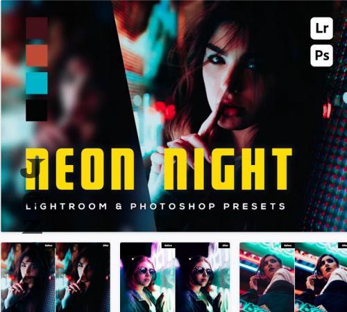 6 Neon Night Lightroom and Photoshop Presets - WCXW7SD