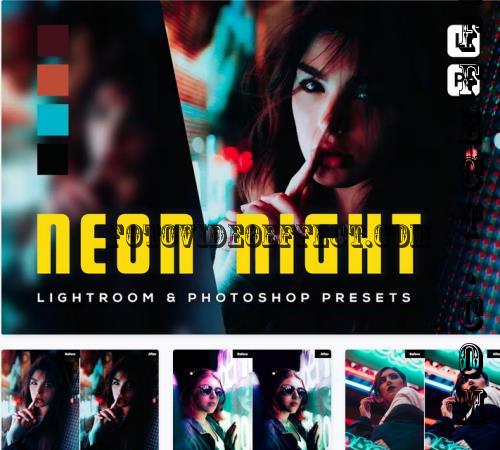 6 Neon Night Lightroom and Photoshop Presets - WCXW7SD