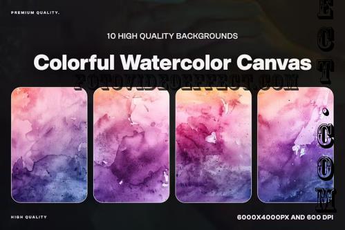 10 Colorful Watercolor Canvas Background - 783YM9Q