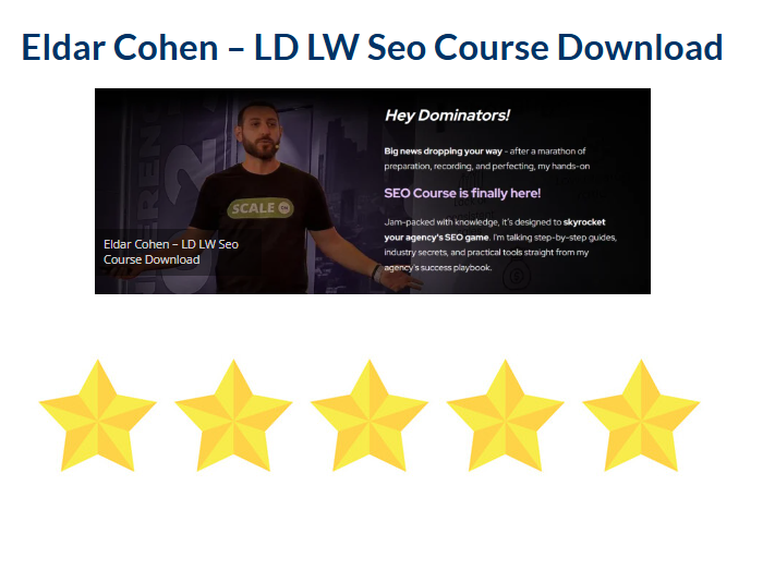 Eldar Cohen – LD LW Seo Course Download 2024