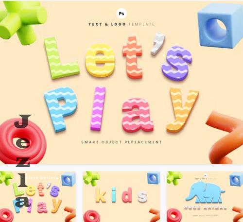 Colorful Kids Toy 3D Text Effect - 8RUMMNL
