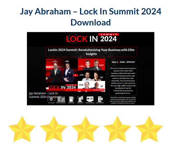 Jay Abraham – Lock In Summit Download 2024