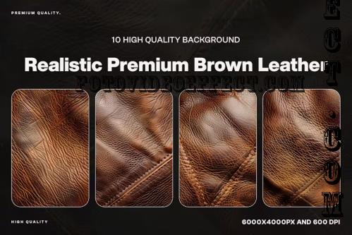 10 Realistic Brown Leather Background - R7VS725