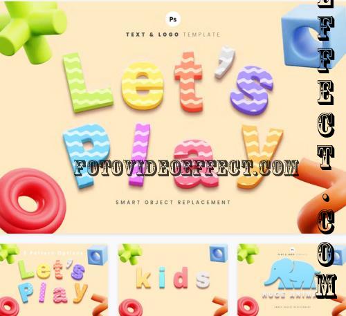 Colorful Kids Toy 3D Text Effect - 8RUMMNL