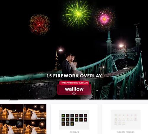 Realistic Fireworks png transparent photo overlays - 7MJGWGN