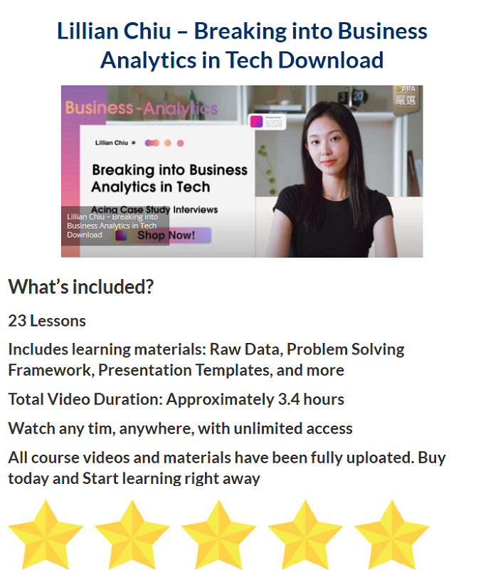 Lillian Chiu – Breaking into Business Analytics in Tech Download 2024