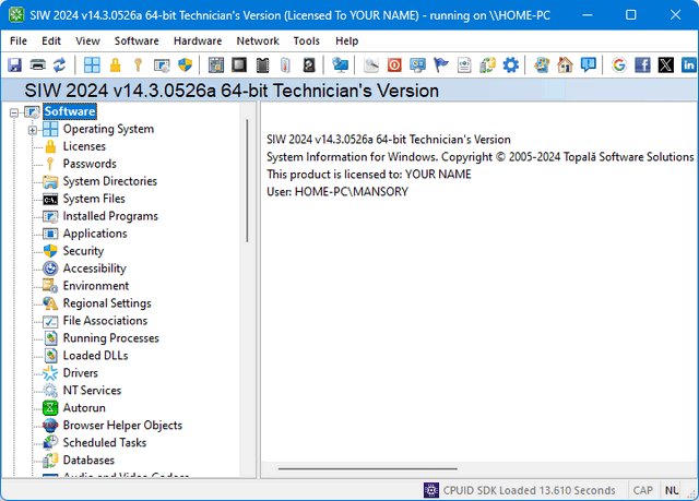 System Information for Windows 2024 v14.3.0526a Technician
