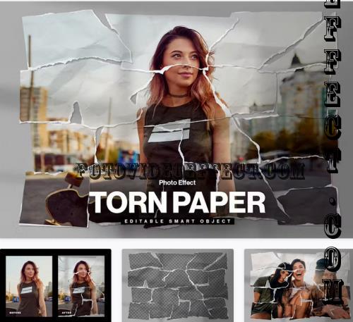 Torn Paper Photo Effect Template - 2FTX6T3