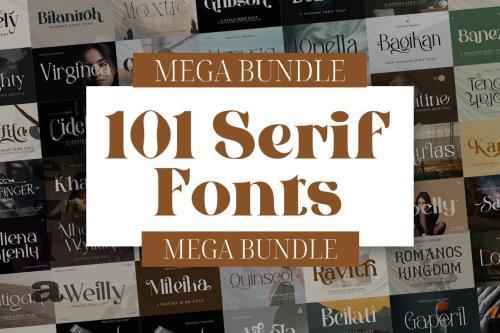 Modern & Stylish Serif Font Mega Bundle - 101 Premium Fonts