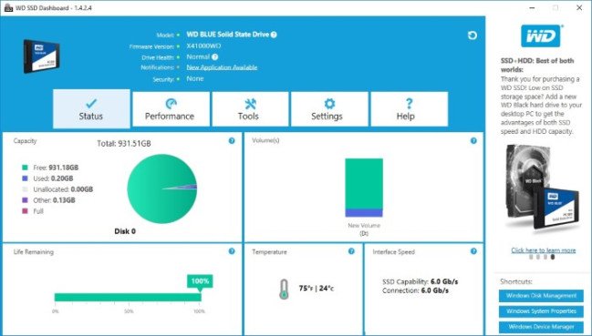 Western Digital WD SSD Dashboard 6.0.2.11