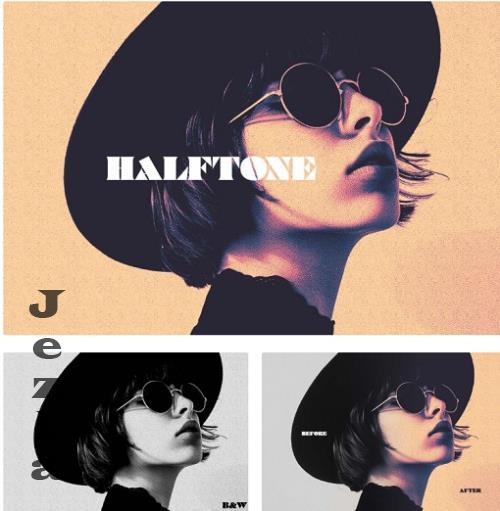 Retro Halftone Print Photo Effect
