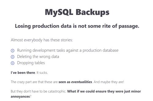 Servers for Hackers – MySQL Backups