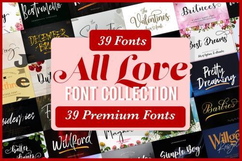 All Love Fonts Collections Bundle - 39 Premium Fonts
