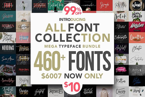 Коллекция всех шрифтов - набор Mega Typeface / All Fonts Collection - Mega Typeface Bundle