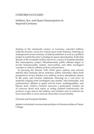 Uniform Fantasies: Soldiers, Sex, and Queer Emancipation in Imperial Germany - Jef... 7792ca1c8a76bb82f162ec4da40179b8