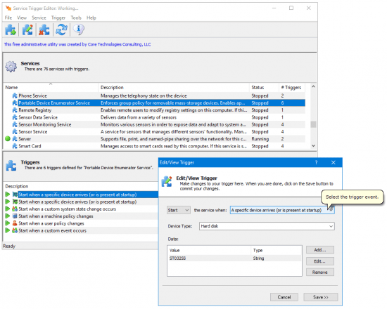 Service Trigger Editor 4.0.3