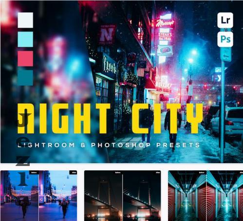 6 Night City Lightroom and Photoshop Presets - PTZL85S