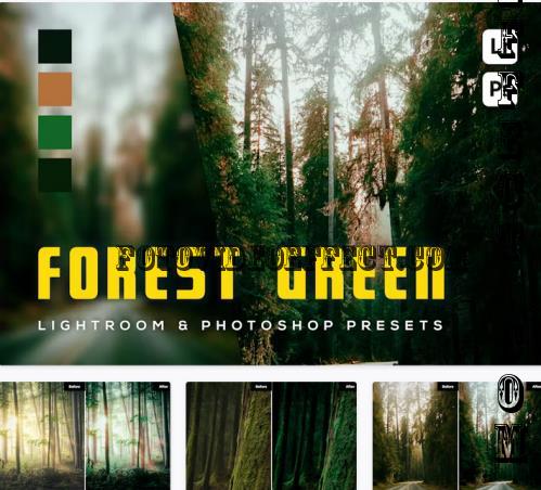 6 Forest Green Lighroom and Photoshop Presets - 7YLVXUR