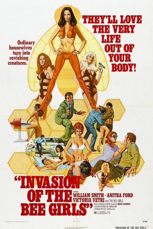 Invasion of the Bee Girls / Вторжение девушек-пчел (Denis Sanders, Sequoia Pictures) [1973 г., Erotic, Horror, Sci-Fi, DVDRip] [rus]