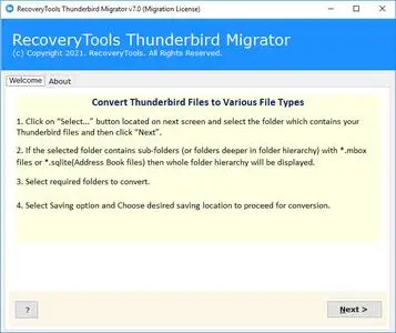 RecoveryTools Thunderbird Migrator 8.0