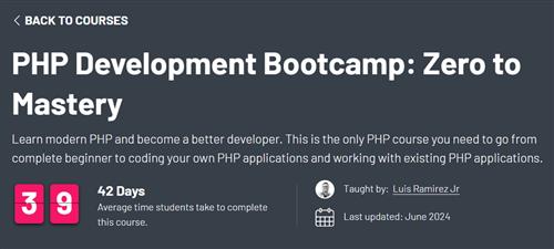 PHP Development Bootcamp Zero to Mastery