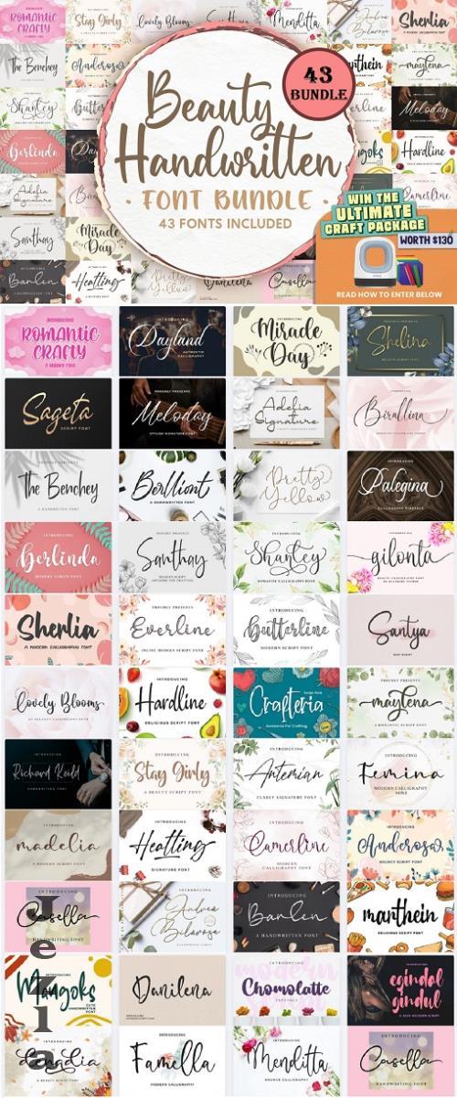Beauty Handwritten Font Bundle - 43 Premium Fonts