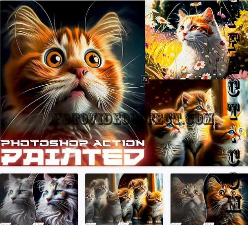 Painted Cartoon Photoshop Action - 92025770