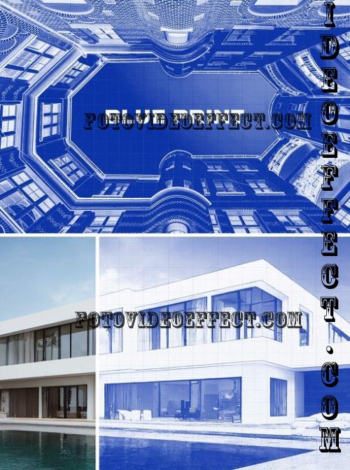 Blue Ink Print Photo Effect - 234739012