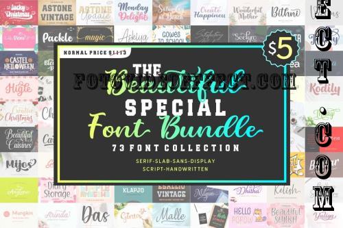 The Beautiful Special Font Bundle - 73 Premium Fonts