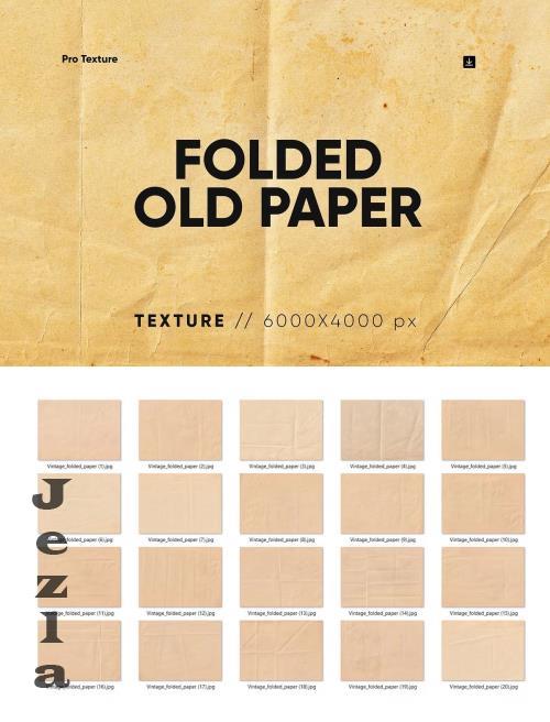 20 Folded Old Paper Texture - 278282499