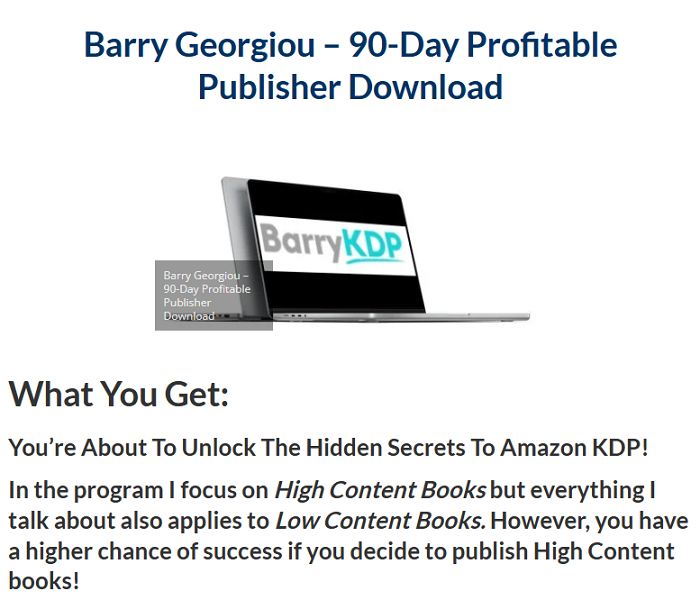 Barry Georgiou – 90–Day Profitable Publisher Download 2024