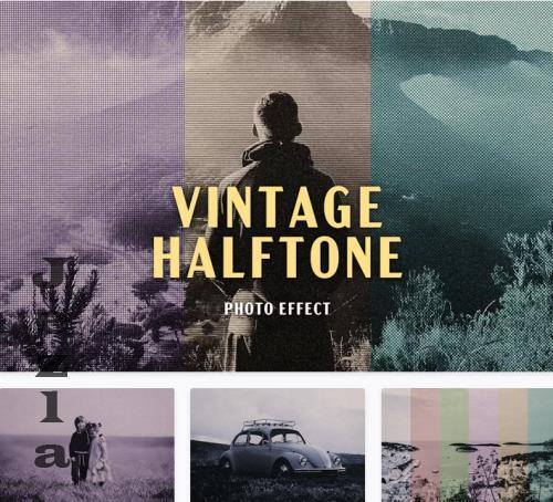 Old Vintage Halftone Photo Effect - 234739007