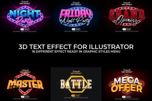 3D Text Effect Modern Styles Bundle - 244655869