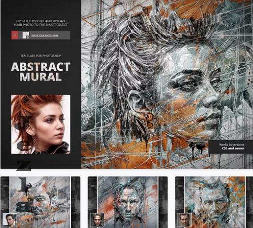 Abstract Mural Template for Photoshop - 52206130