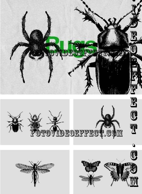 Bugs Dithering Bitmap Vector Shapes