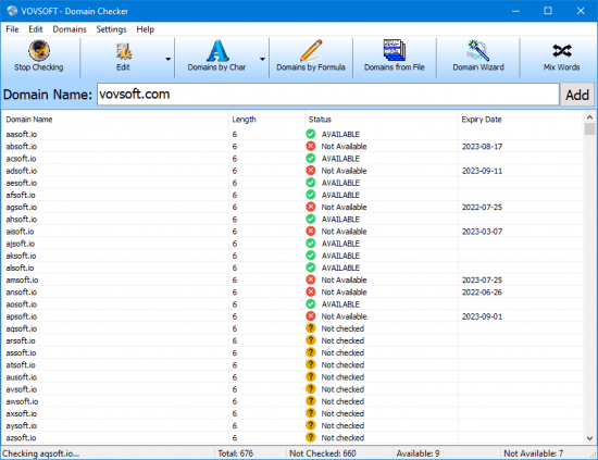 VovSoft Domain Checker 8.8