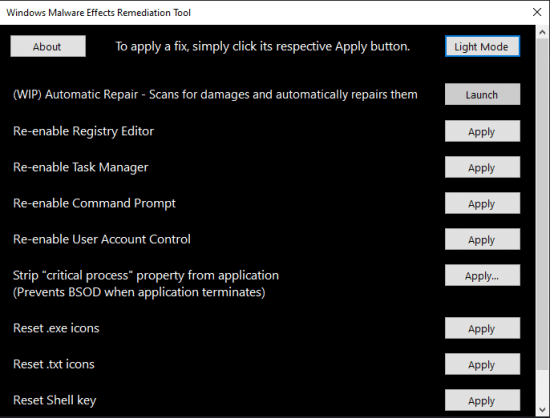 Malware Effects Remediation Tool 5.0